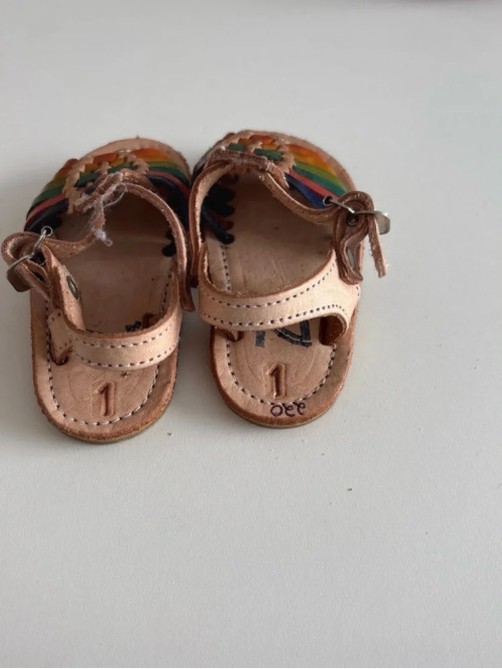 Kids Multi-Color Leather Sandals 1